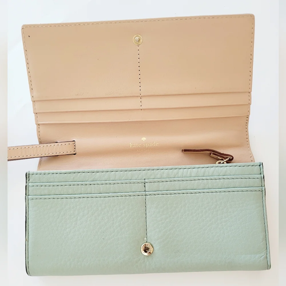 Kate Spade Light Green Perforated Rehab Wallet - Picture 3 of 4